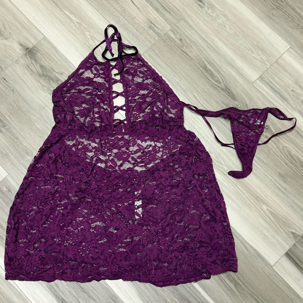 Adore Me Violet Lace Intimate Set